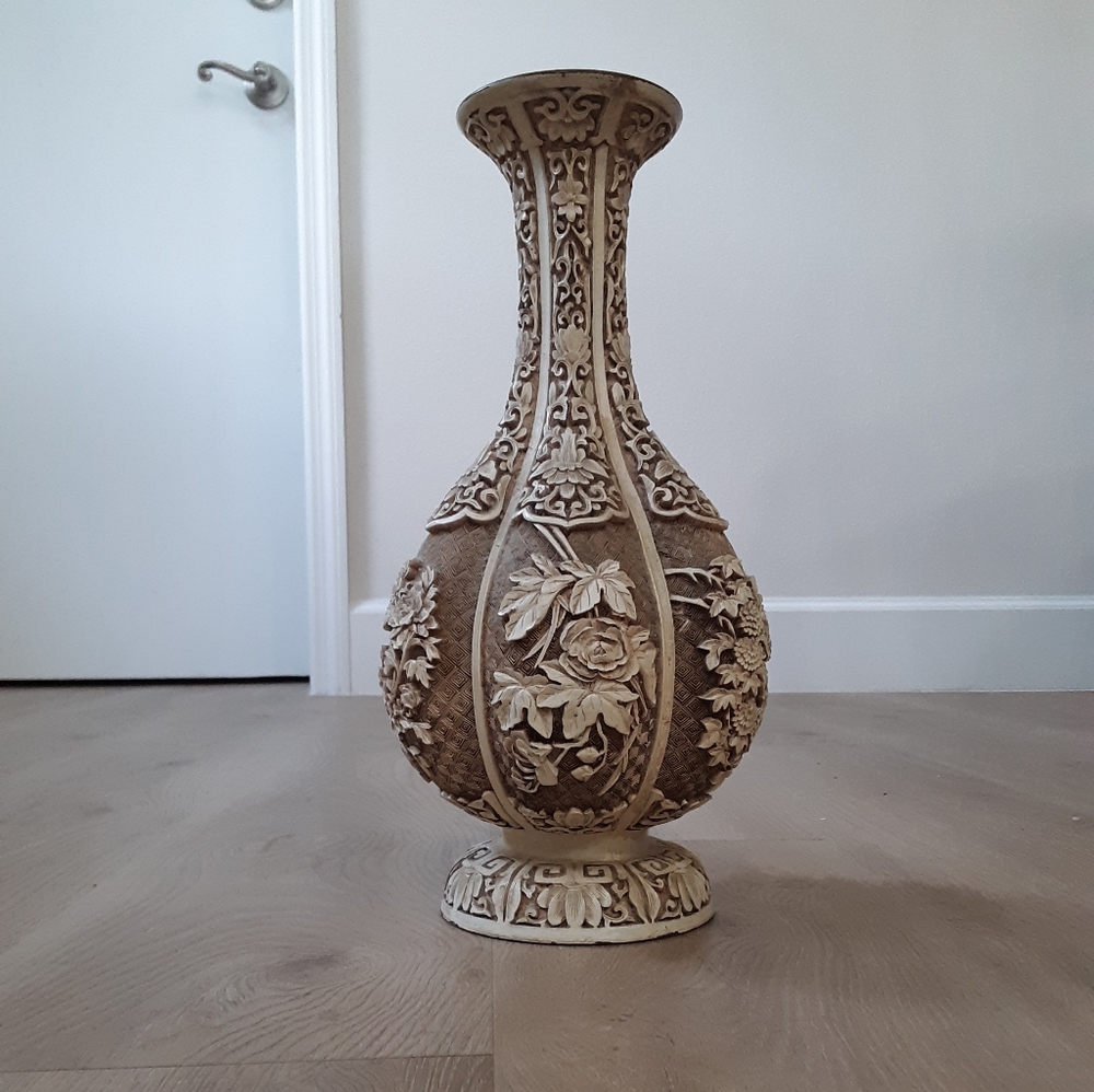 Vintage Ivory Dynasty Carved Vase